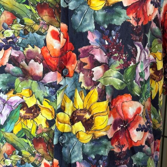 Denim & Flower Men's Comfort Viscose Button Up Shirt Floral Colorful Size M - Picture 6 of 10